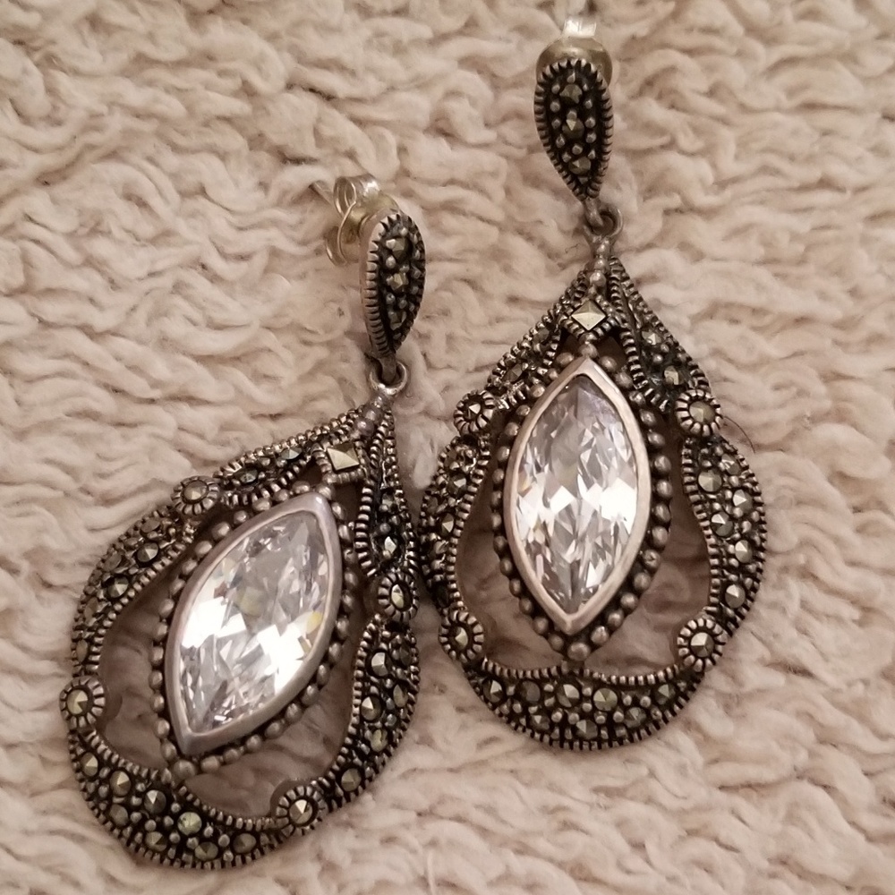 Marcasite Teardrop Earrings